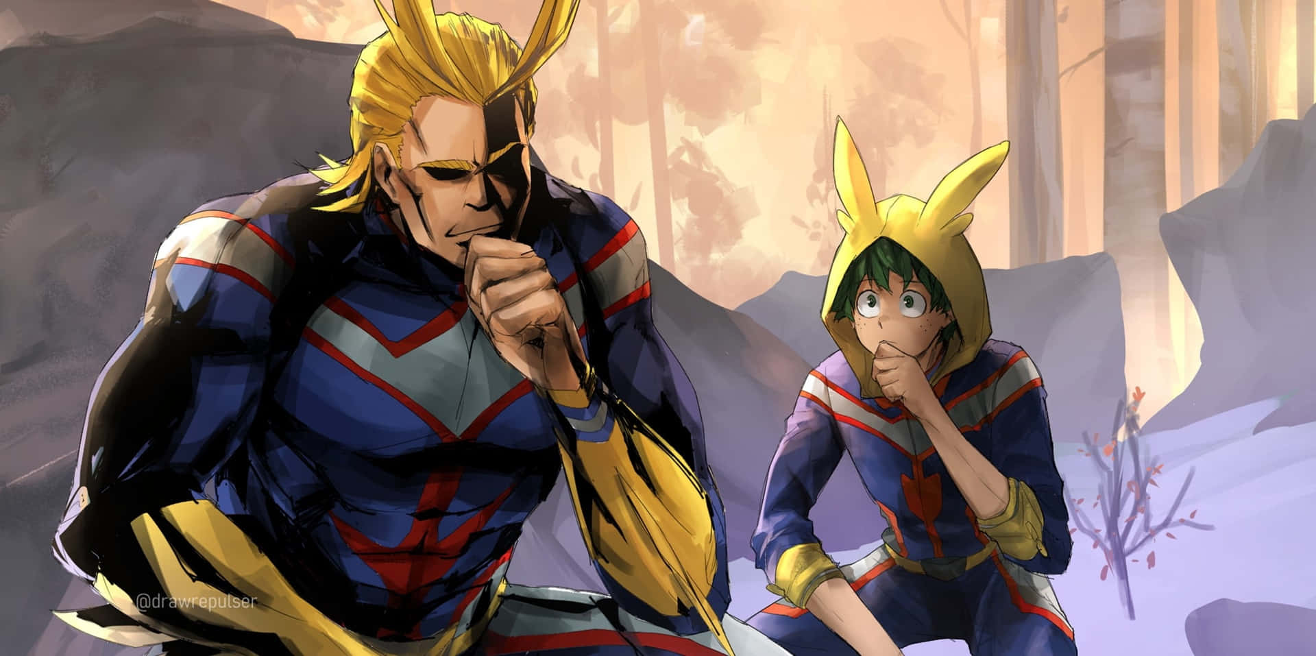 All Might Deku Thinking Picture
