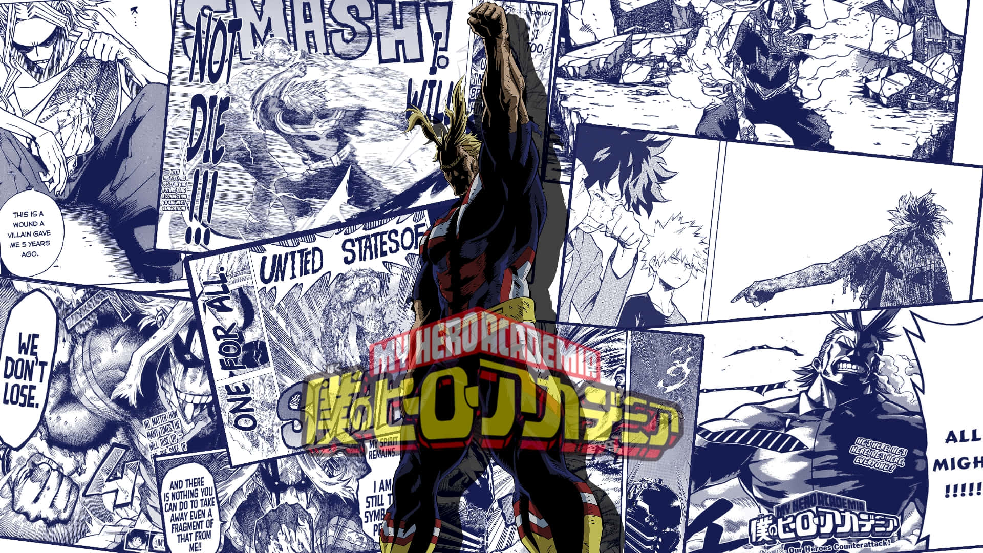 All Might With Every Comic Moment Wallpaper