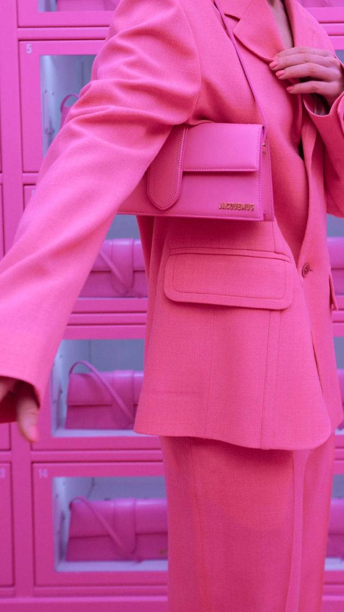 All Pink Jacquemus Outfit Wallpaper
