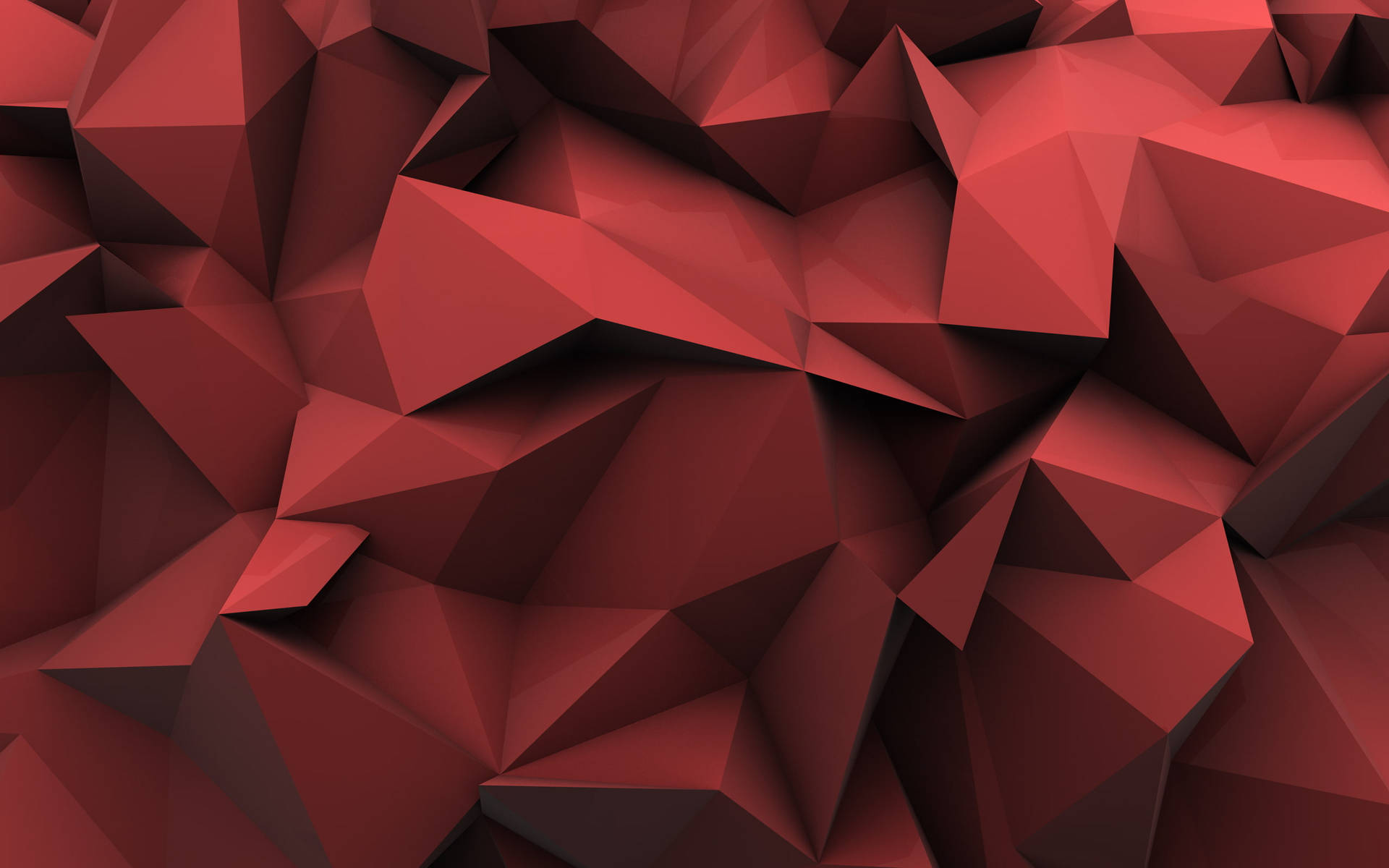 All-red Platonic Solid Abstract Wallpaper