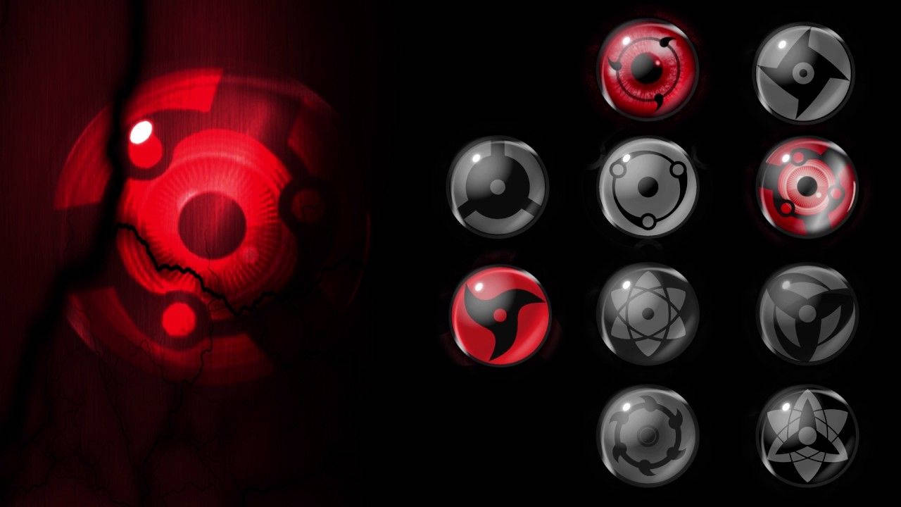 All Sharingan In Red Gray