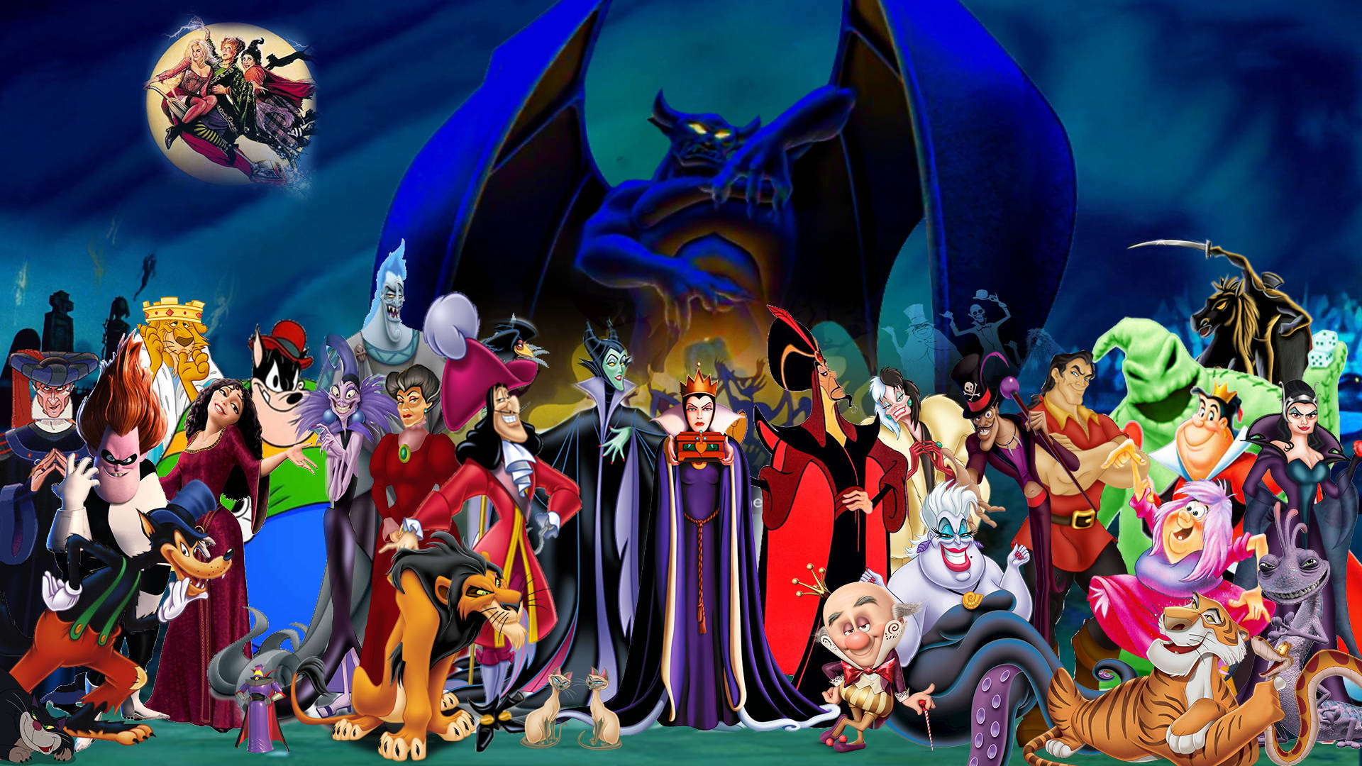 All The Wicked Disney Villains Wallpaper