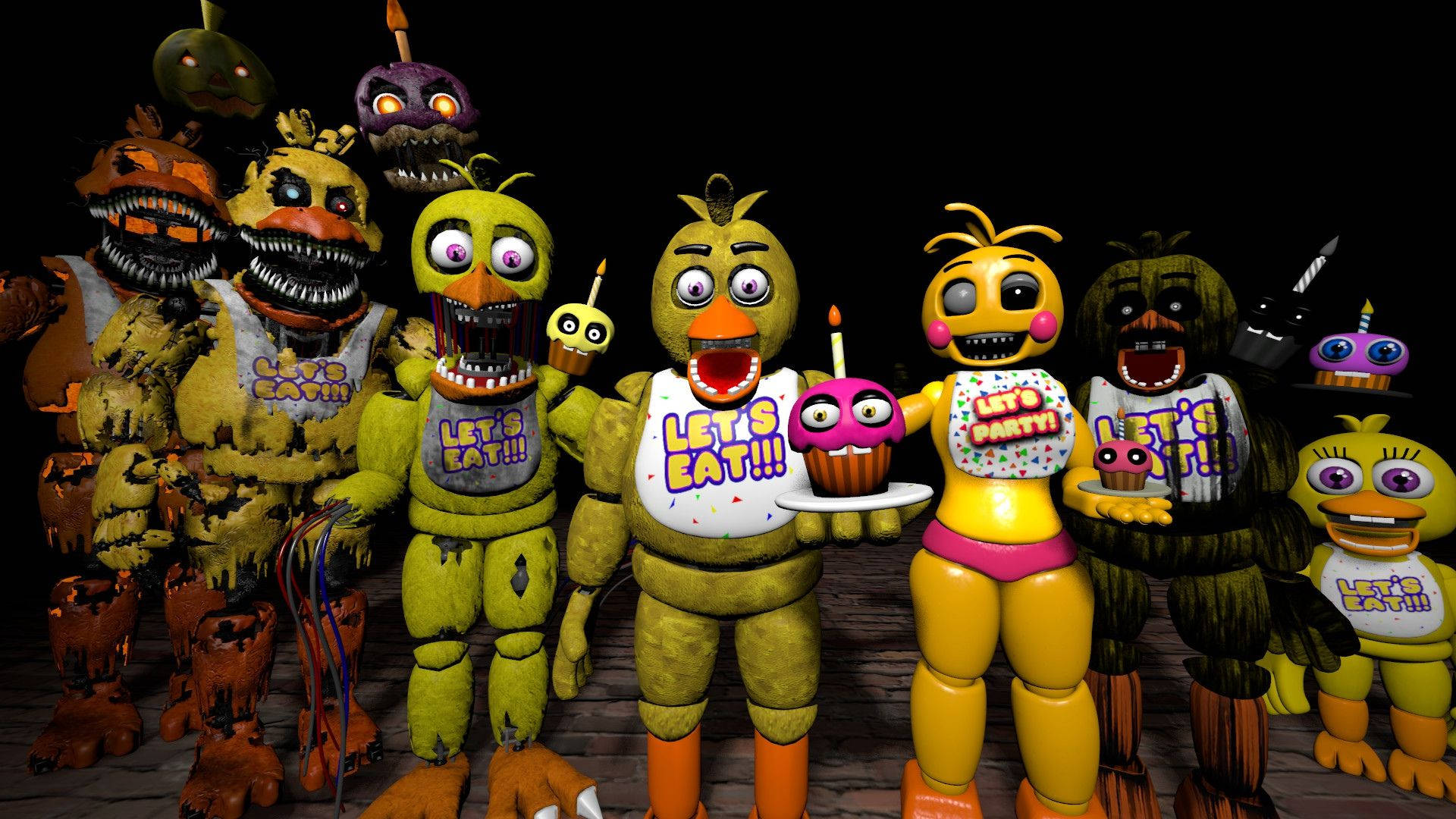 All Types Of Chica FNAF Wallpaper