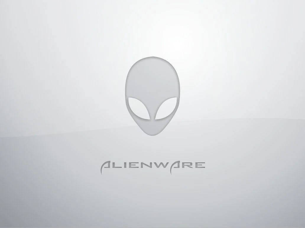 All White Alienware Logo Wallpaper