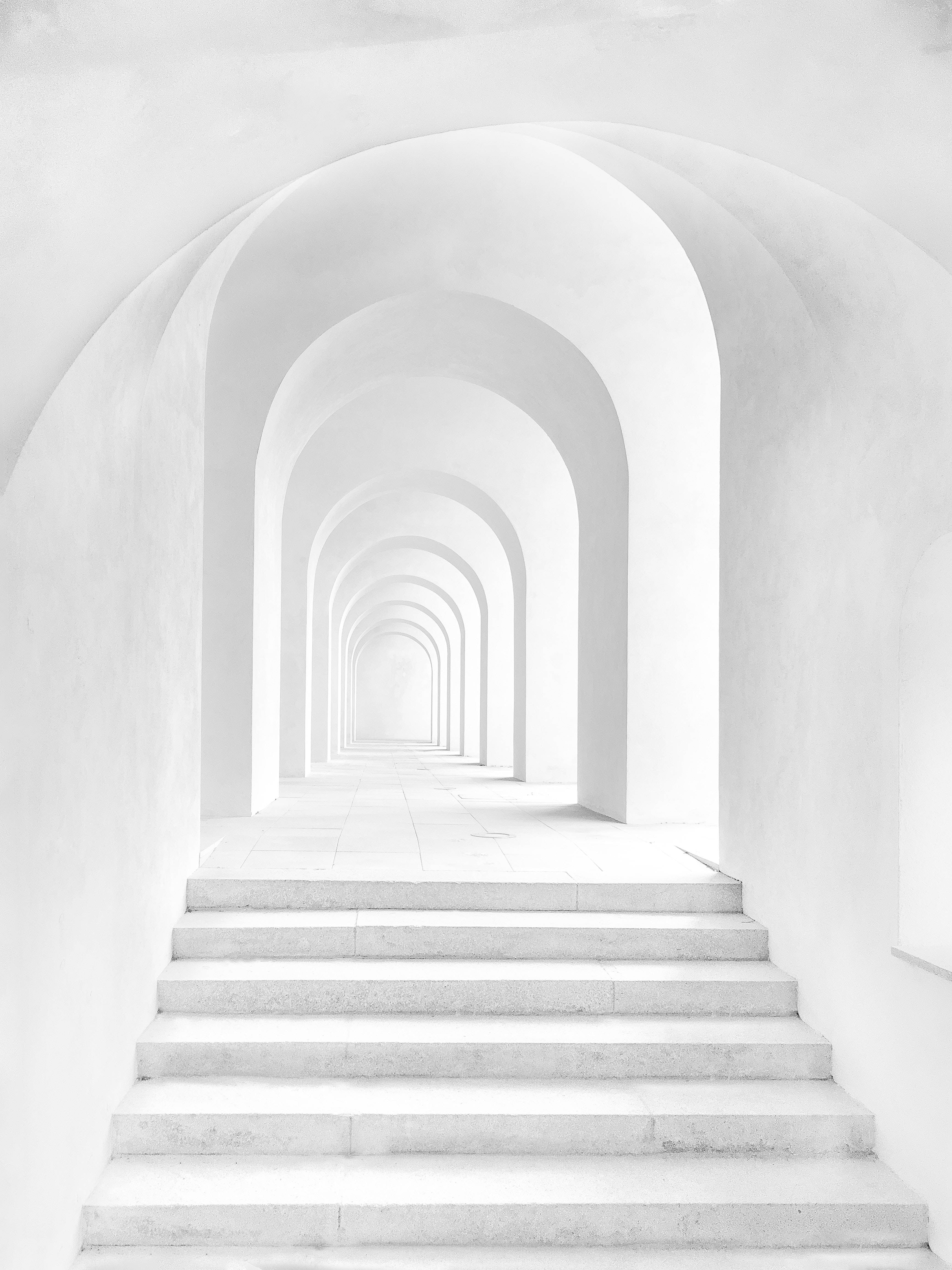 All White Hallway With Stairs Picture