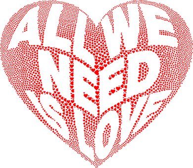 All You Need Is Love Heart Graphic PNG