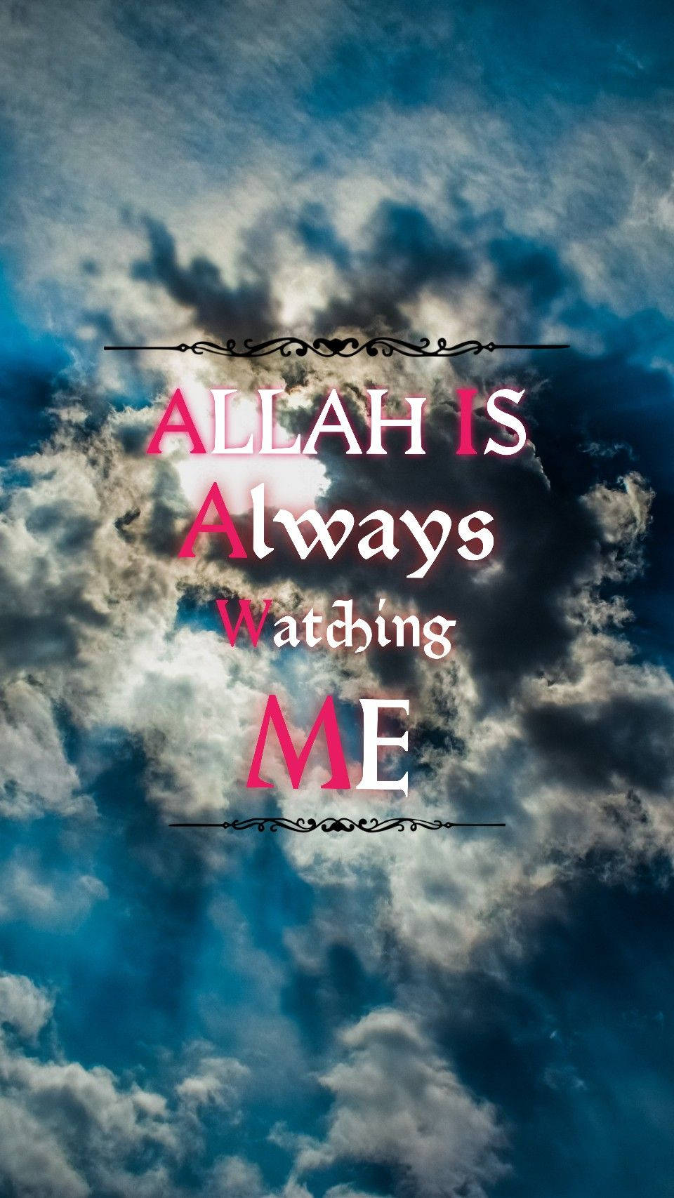 Allah Is Watching Me Message Wallpaper