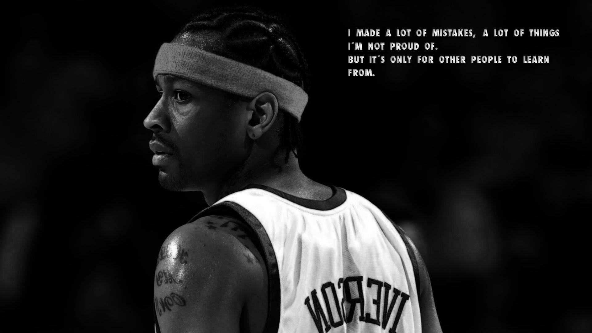 Download Allen Iverson Back With Quote Wallpaper