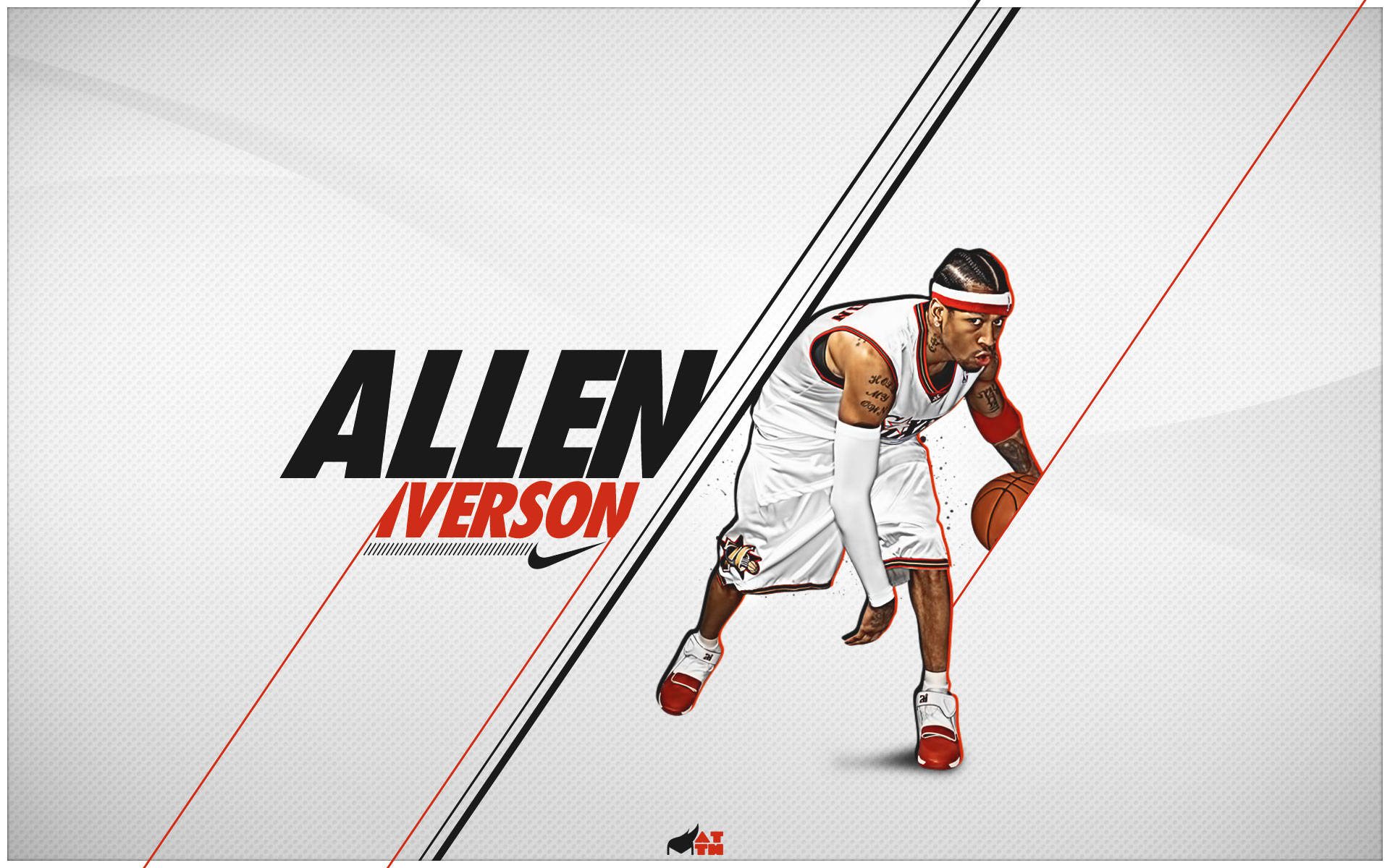 Allen Iverson Modern Sports White Backdrop Background