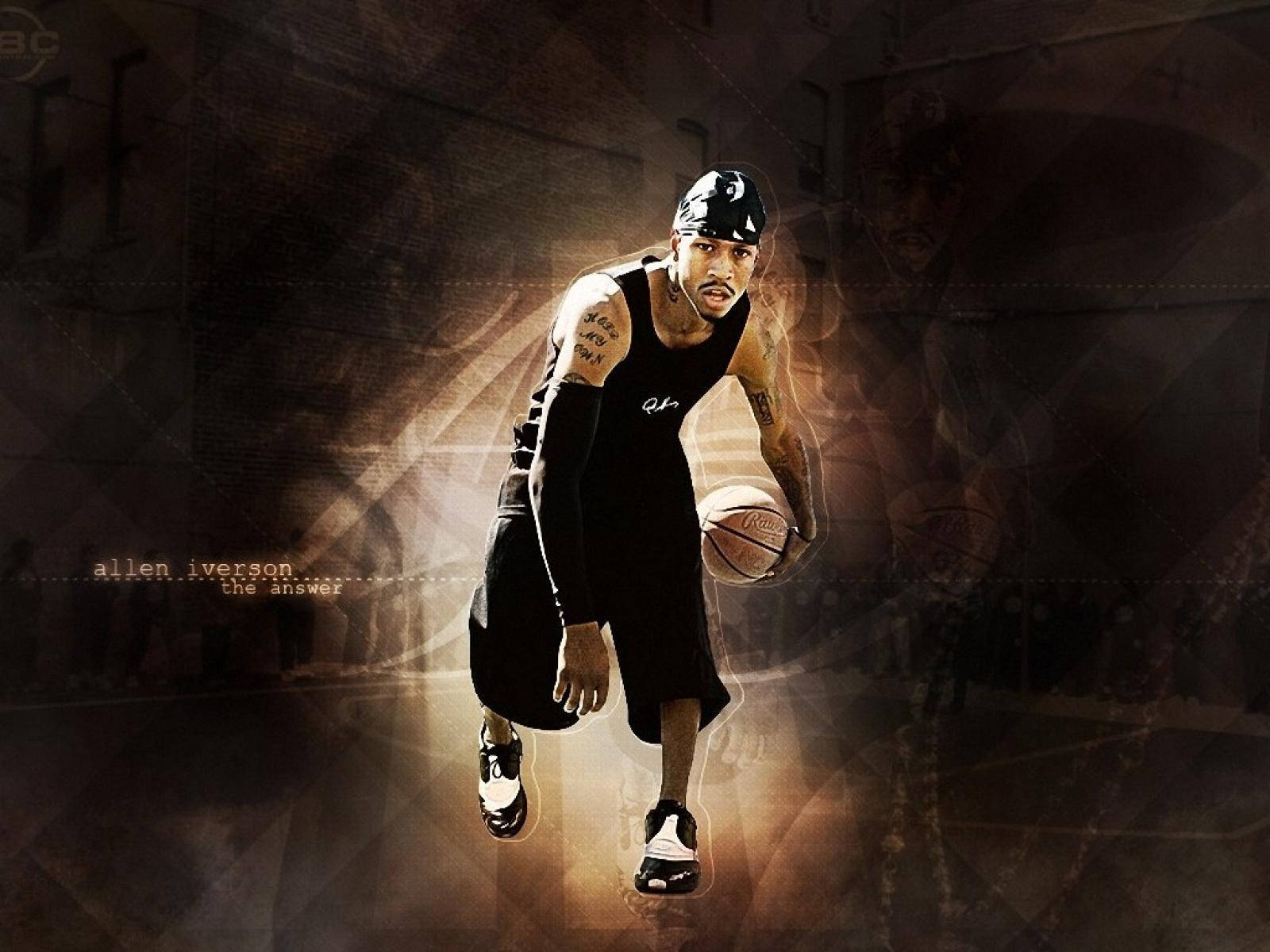 Allen Iverson Wearing All-black Outfit Wallpaper