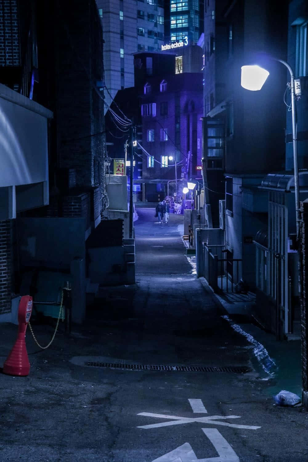 Blue Street Light Alley Background