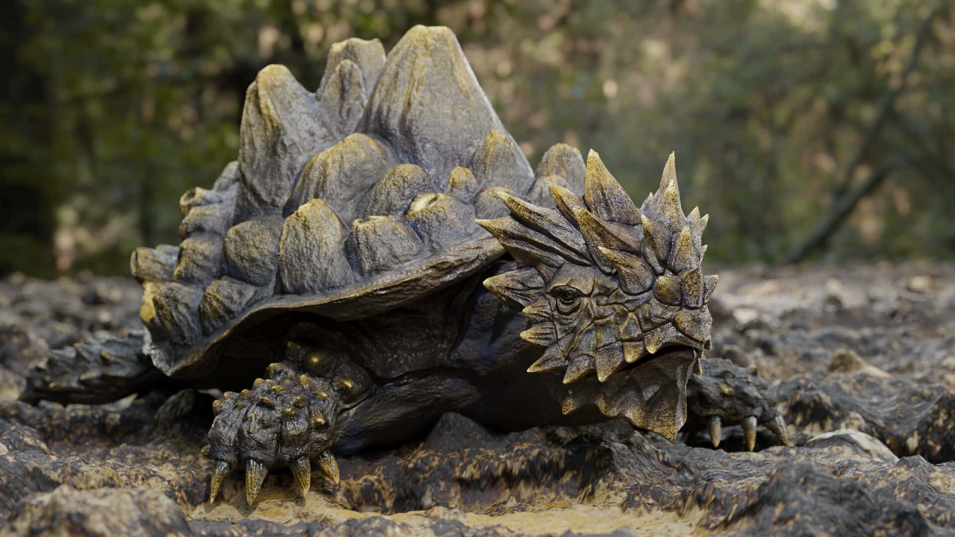 Alligator Snapping Turtle Camouflage Wallpaper