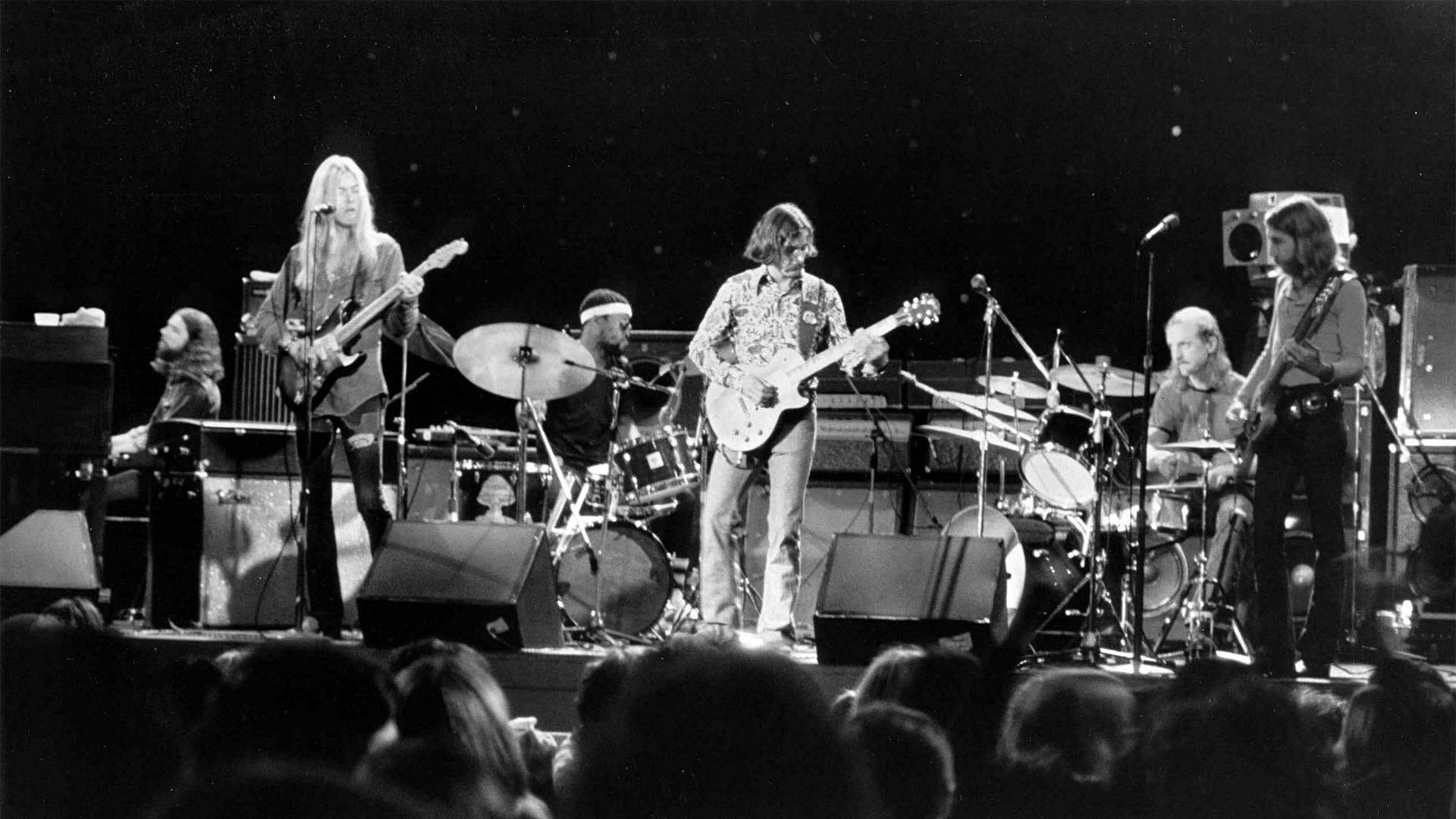 Allman Brothers Band Grayscale Concert Photo Wallpaper