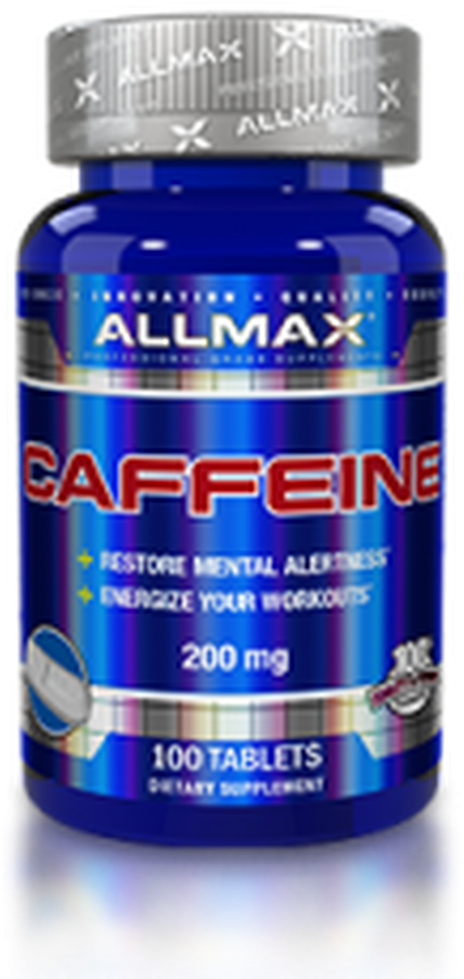 Allmax Caffeine Tablets Bottle PNG