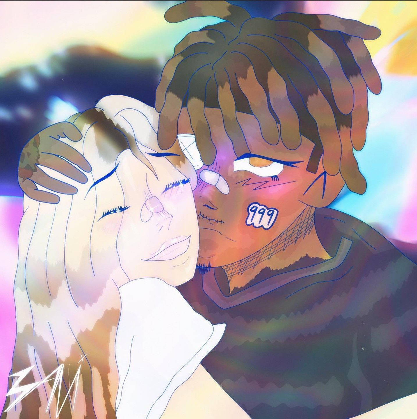 Ally And Juice Wrld Anime Abstract Wallpaper