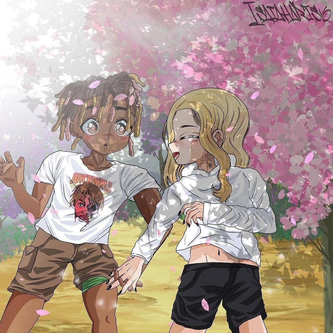 Ally And Juice Wrld Anime Sakura Wallpaper