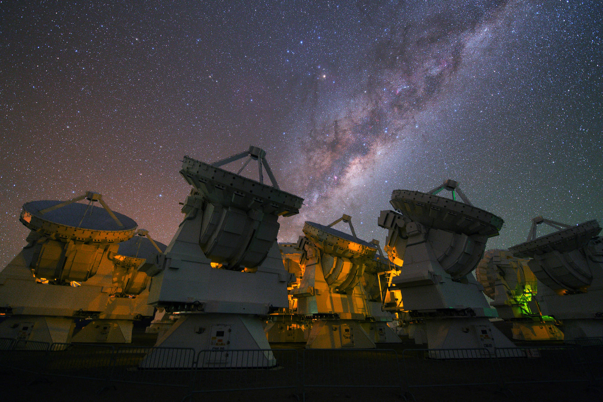 The ALMA Radio Telescope Scanning the Celestial Sphere in Chile Wallpaper