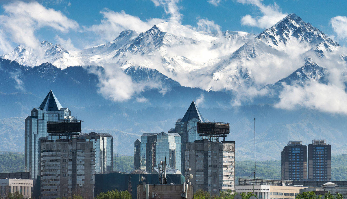 Almaty Icy Mountains In Kazakhstan Wallpaper