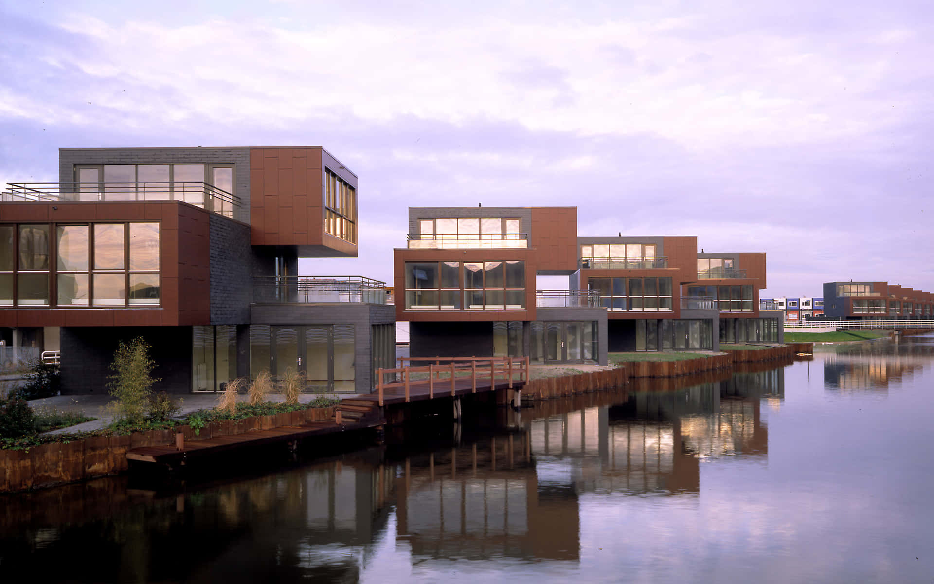 Almere Waterfront Modern Housing Wallpaper