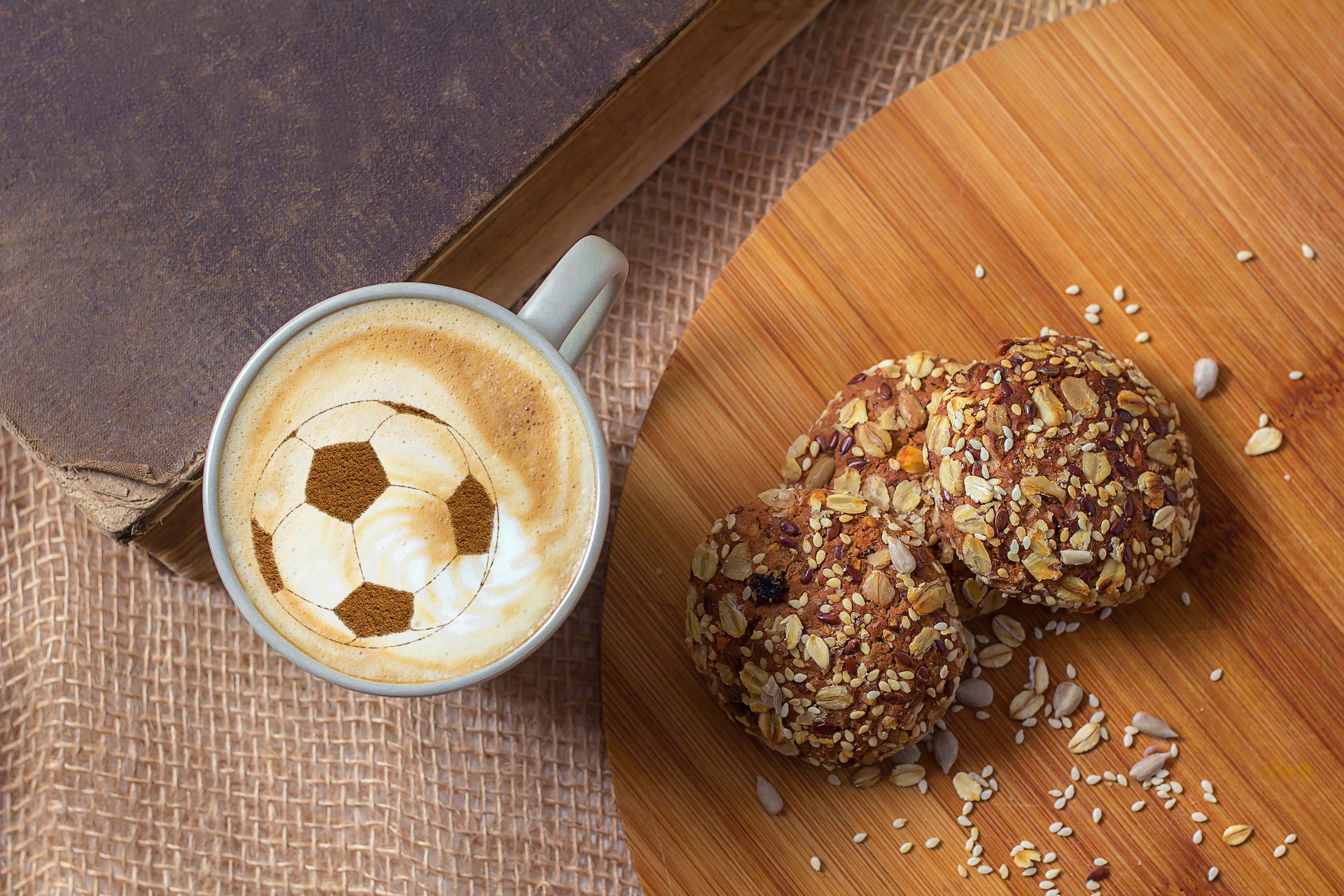 Almond Cookies With Baseball Coffee Wallpaper