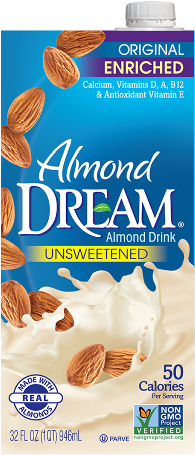 Almond Dream Original Enriched Unsweetened Almond Drink PNG