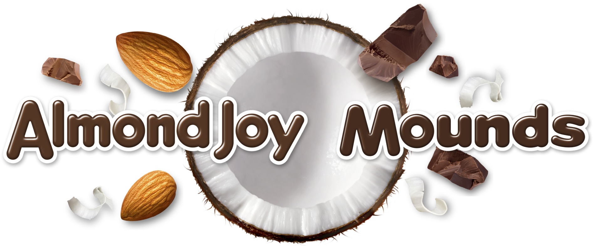 Almond Joy Mounds Logowith Ingredients PNG