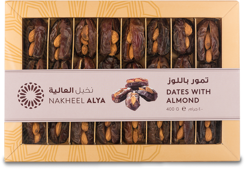 Almond Stuffed Dates Packaging PNG