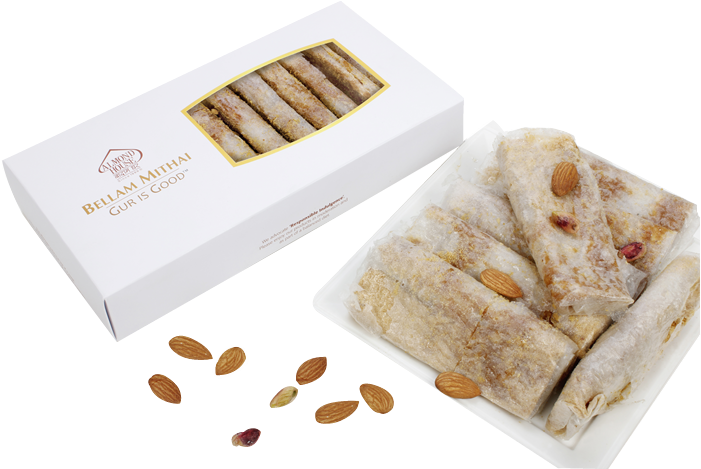 Almond Stuffed Dry Fruit Sweet Rolls Packaging PNG