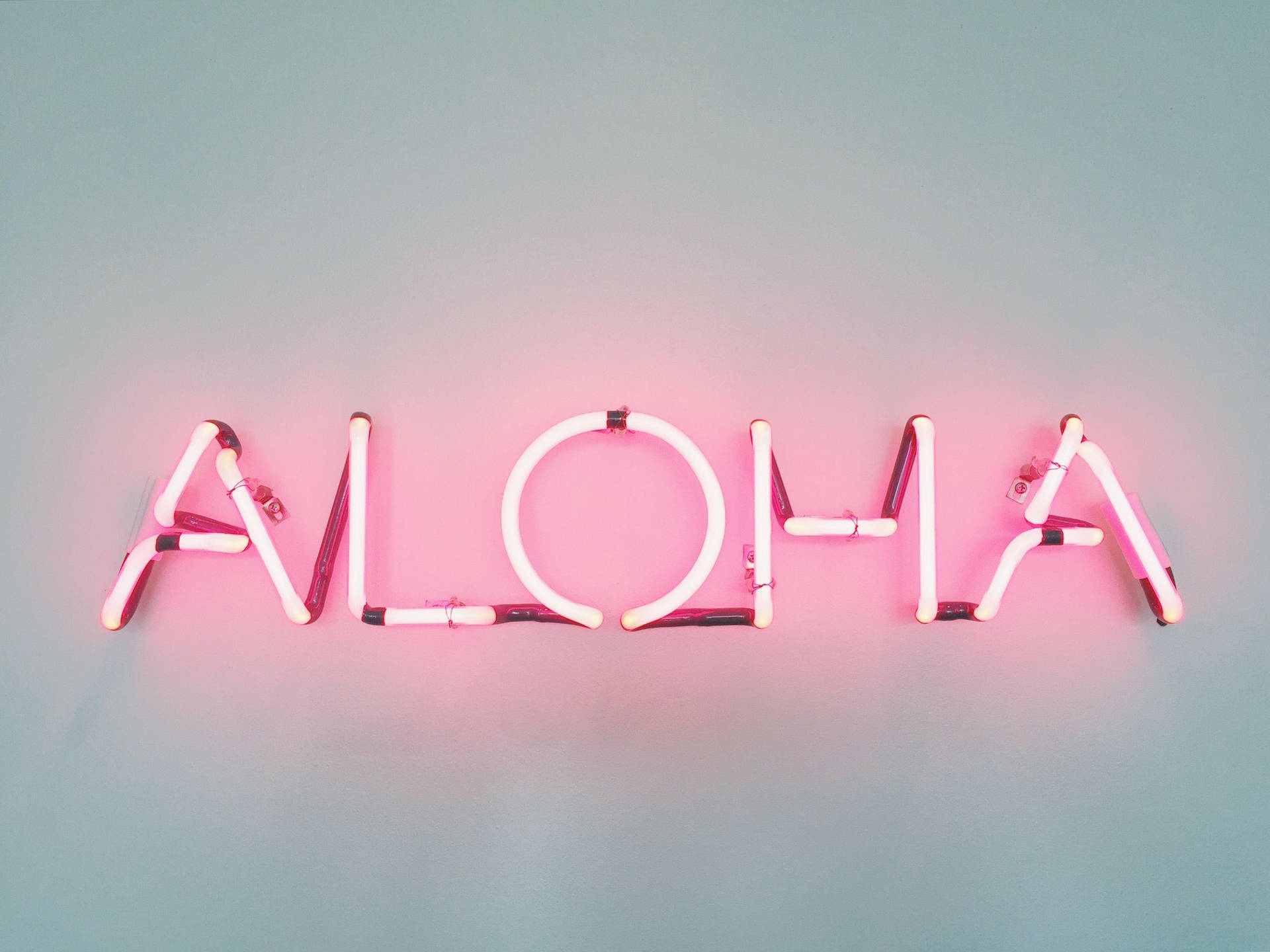 Aloha Neon Light Aesthetic Pink Desktop