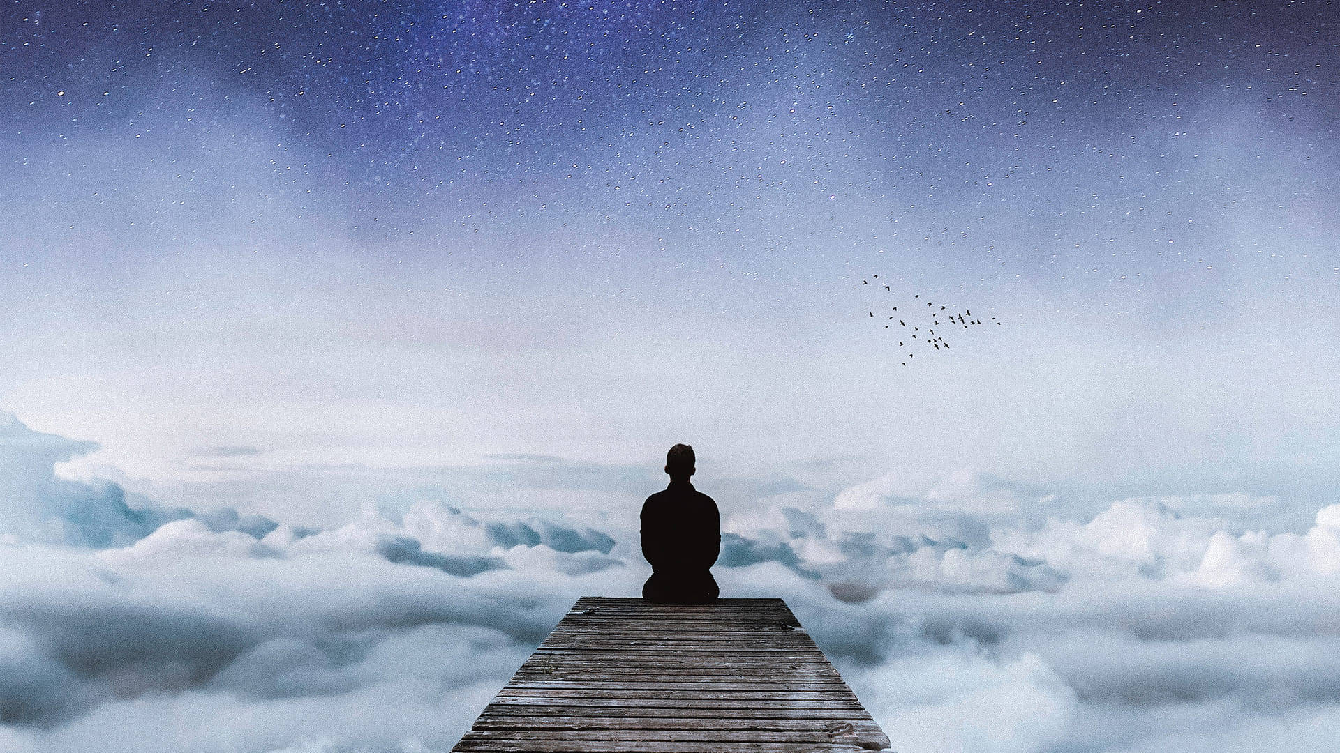 Alone Above The Clouds Background