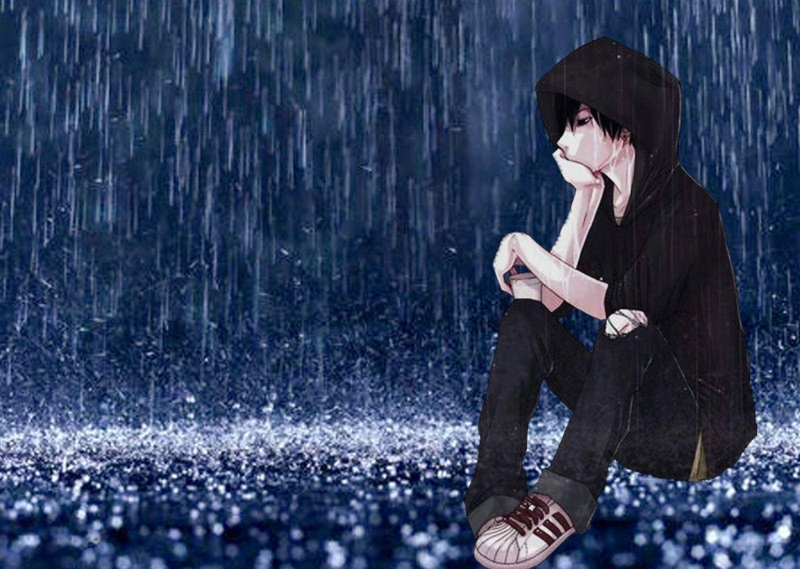 Alone Boy In The Rain Wallpaper