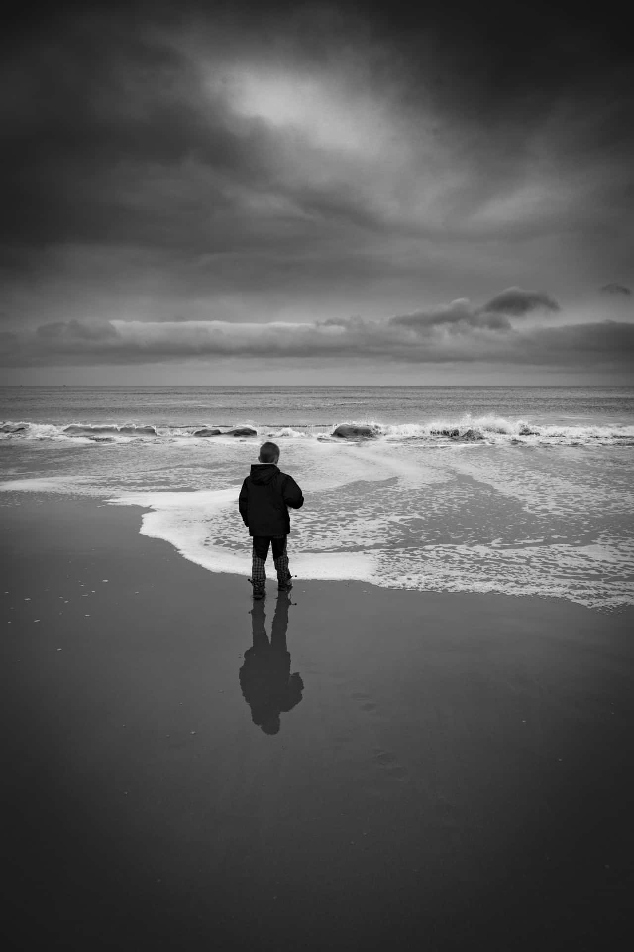 Alone Boy On The Beach Picture