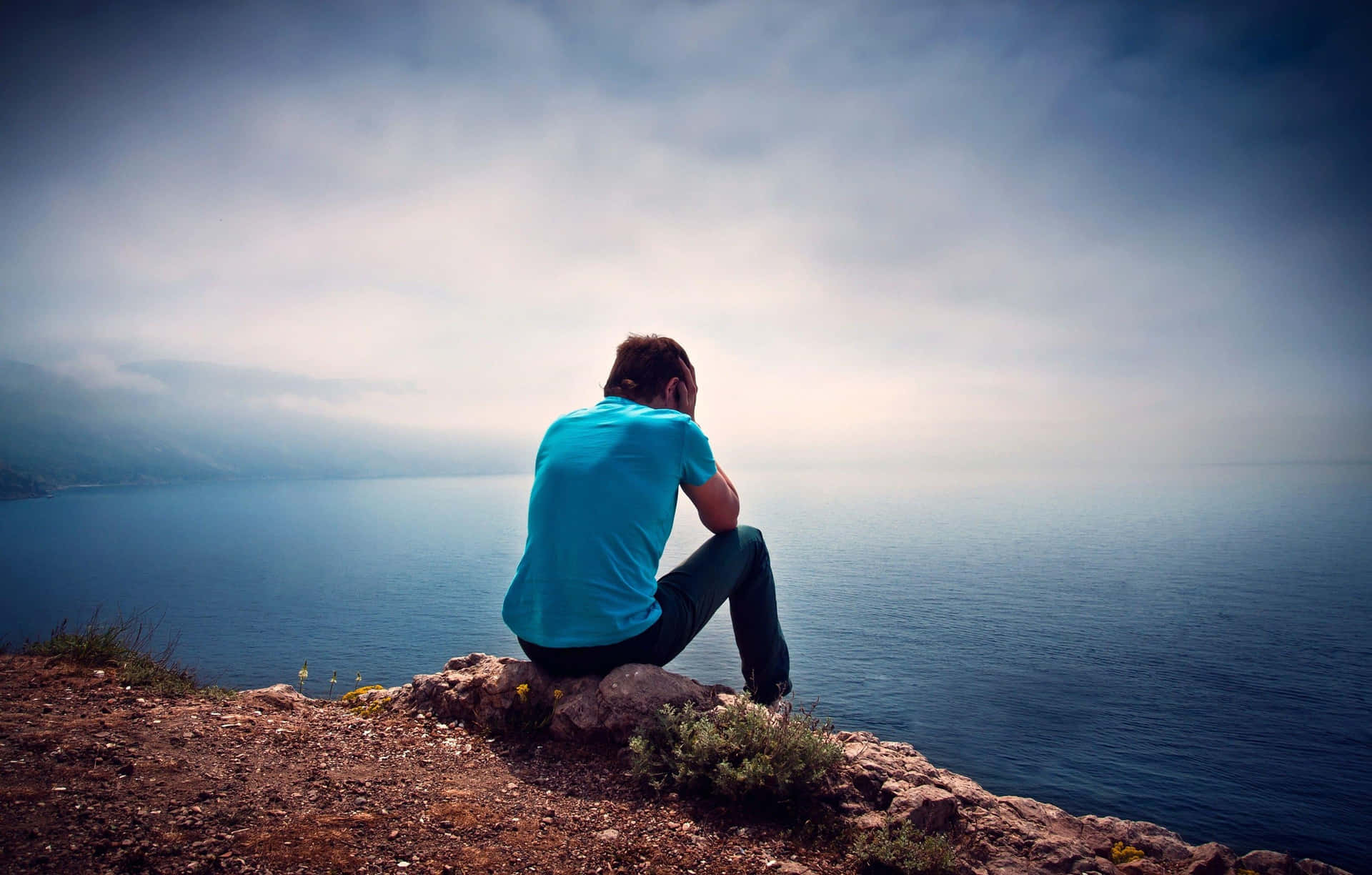 Alone Boy With Ocean View Picture