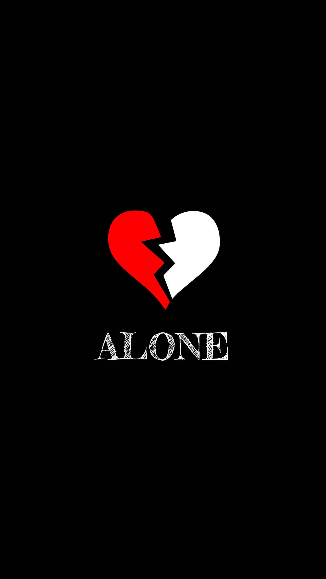 Download Alone Broken Heart Black Wallpaper 