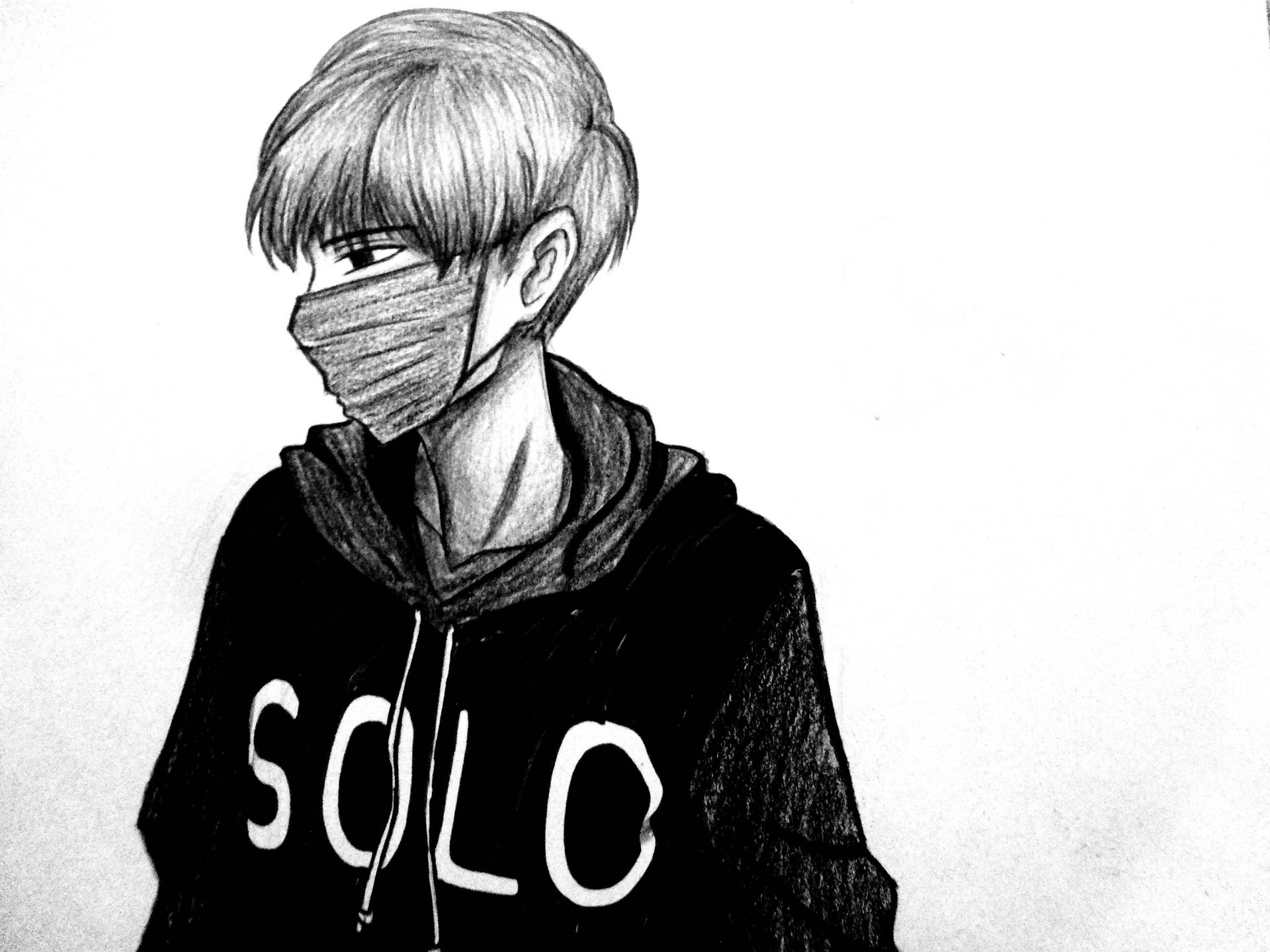 Alone Sad Anime Boys Drawing Wallpaper