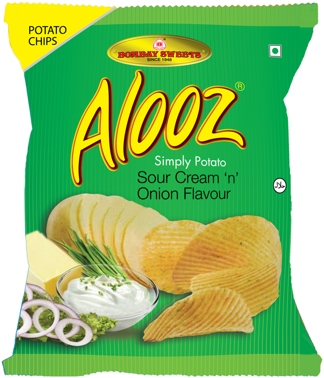 Aloo Z Sour Cream Onion Chips Package PNG