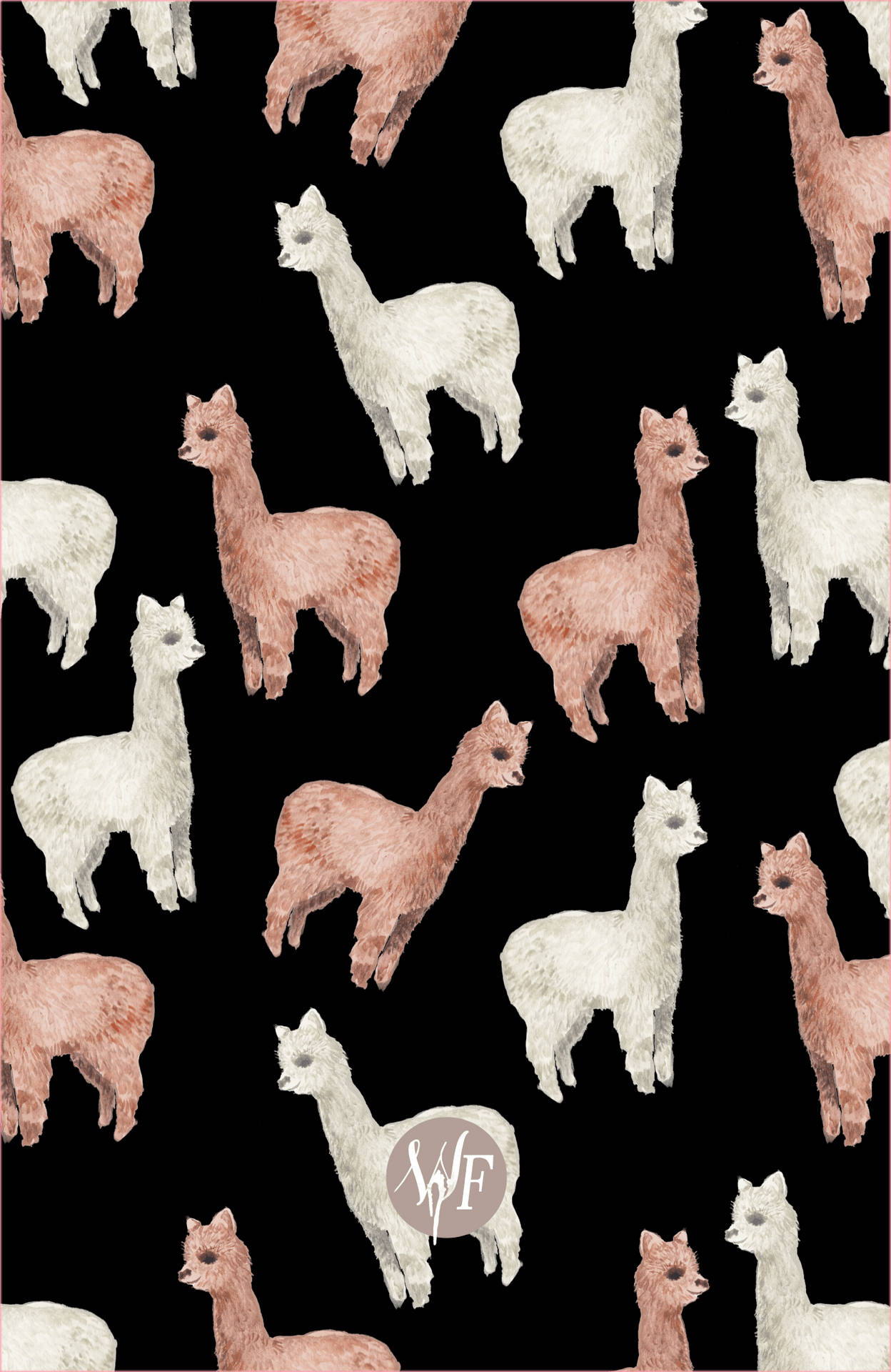 Alpaca Brown White Pattern Art