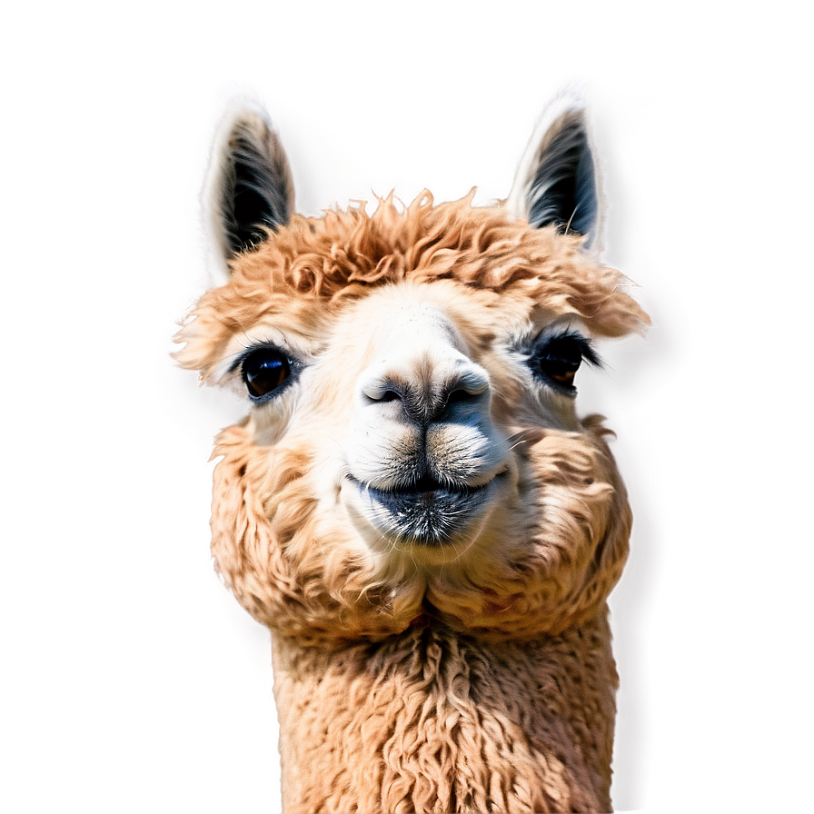 Alpaca Face Close-up Png 06242024 PNG