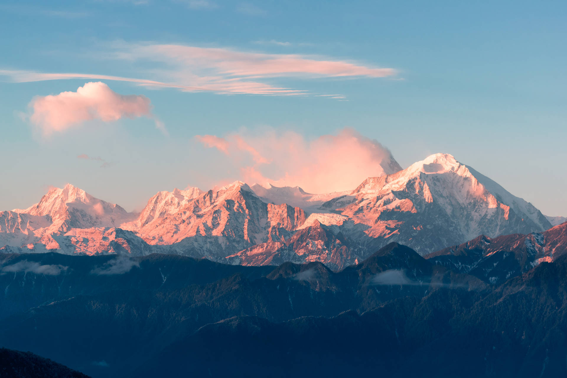 Alpenglowon Mountain Peaks SVG