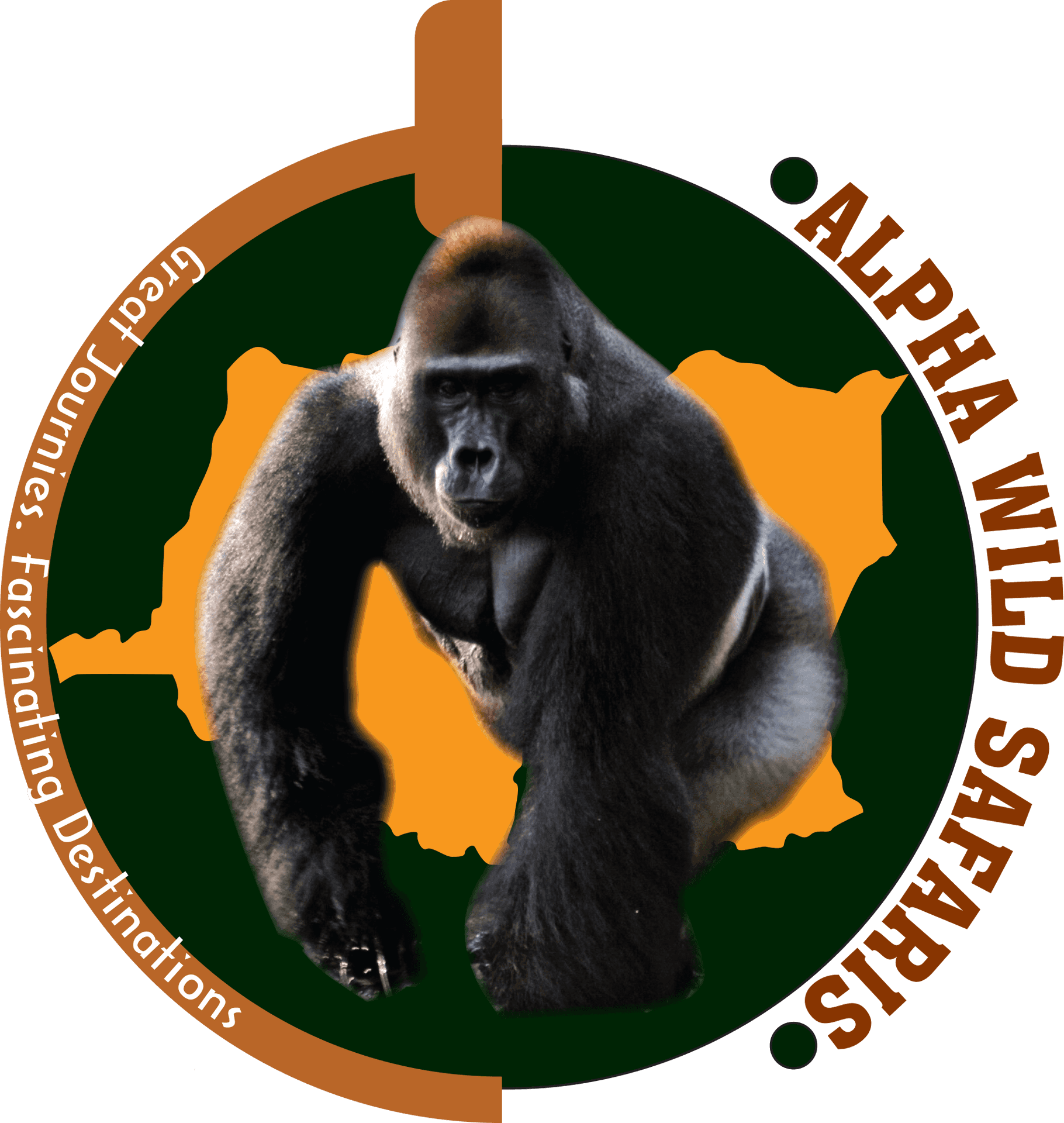 Alpha Gorilla Safari Graphic PNG