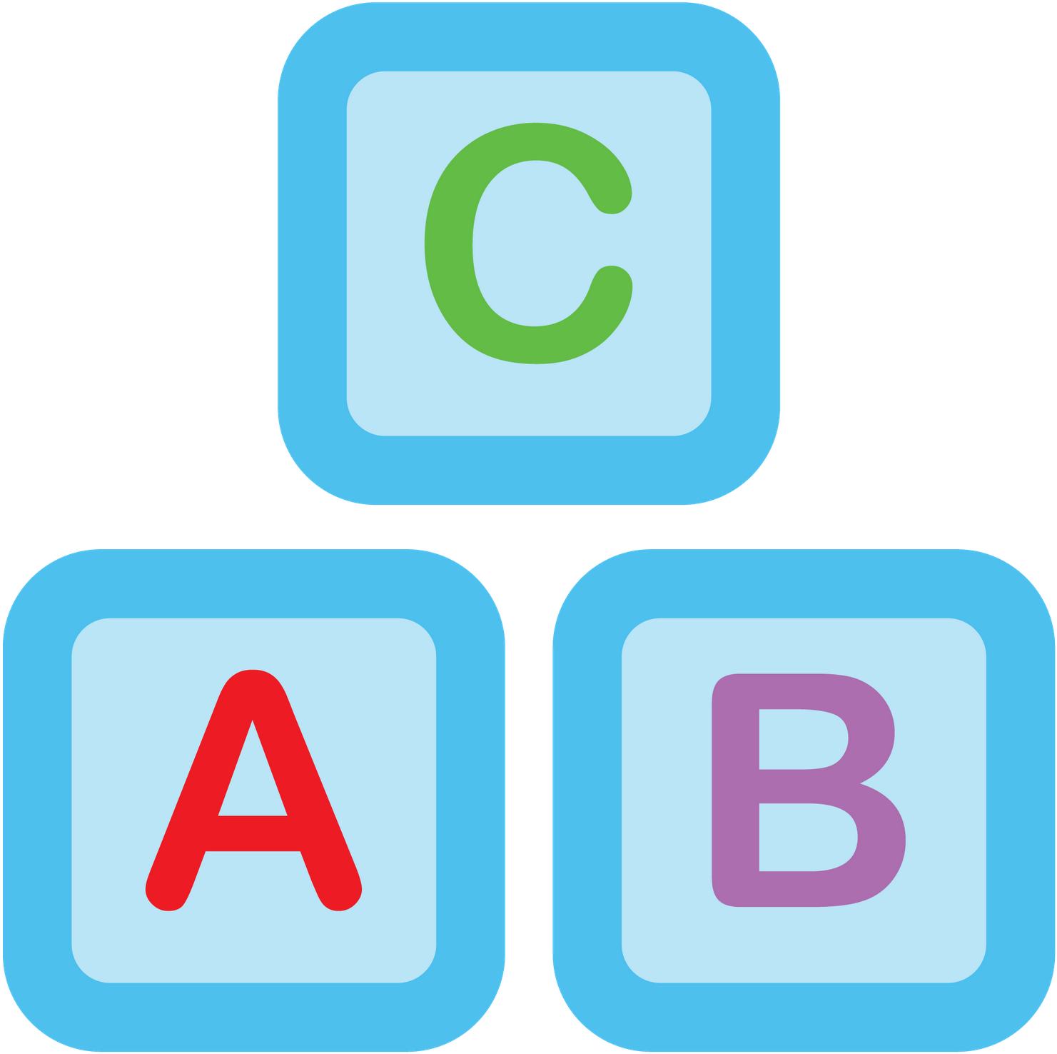 Alphabet Blocks A B C PNG