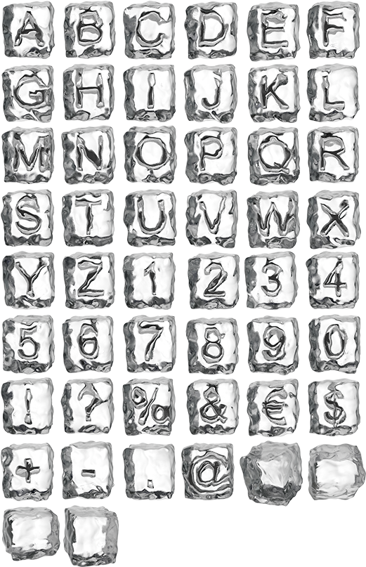 Alphabet Ice Cubes PNG