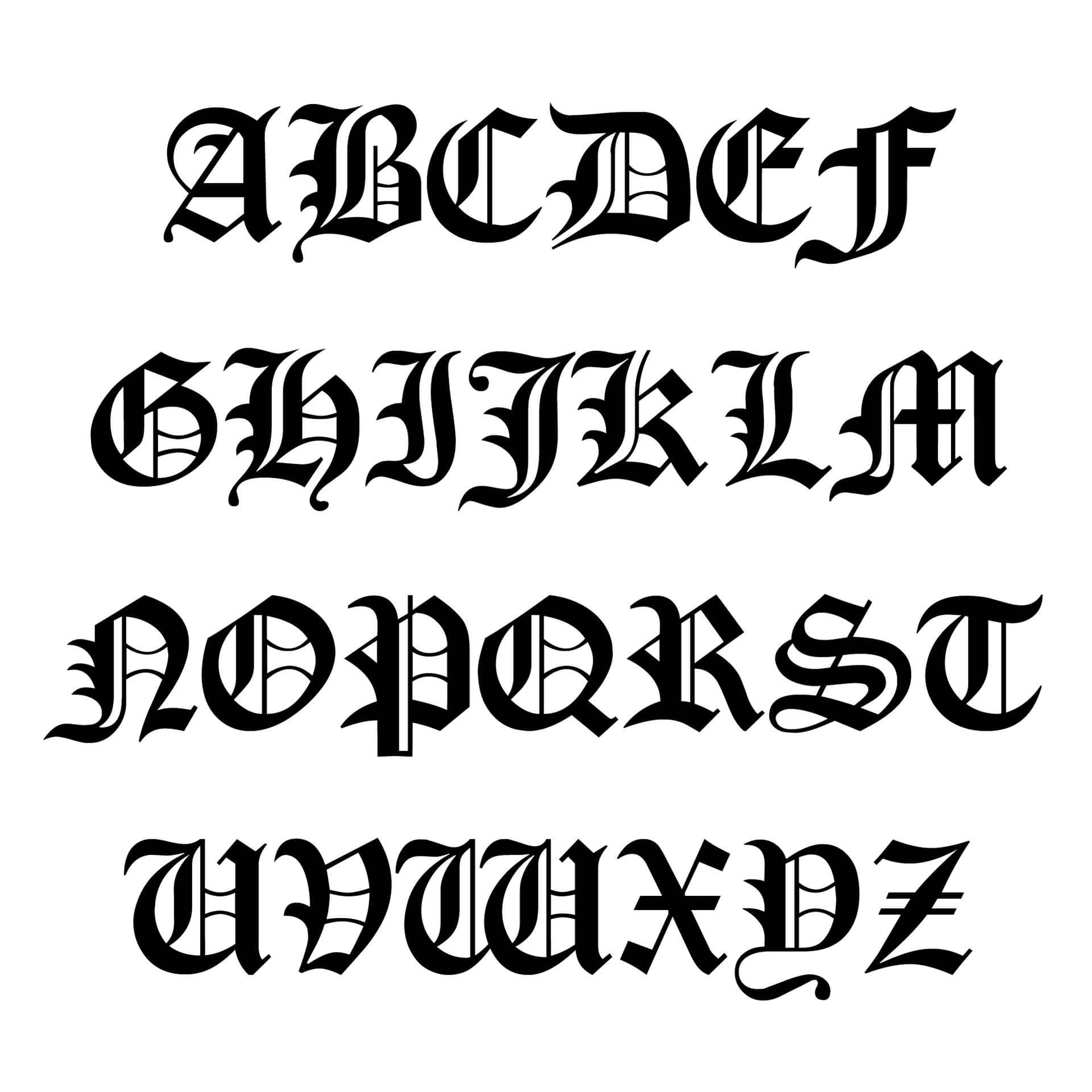 A Black And White Font With A Black And White Background
