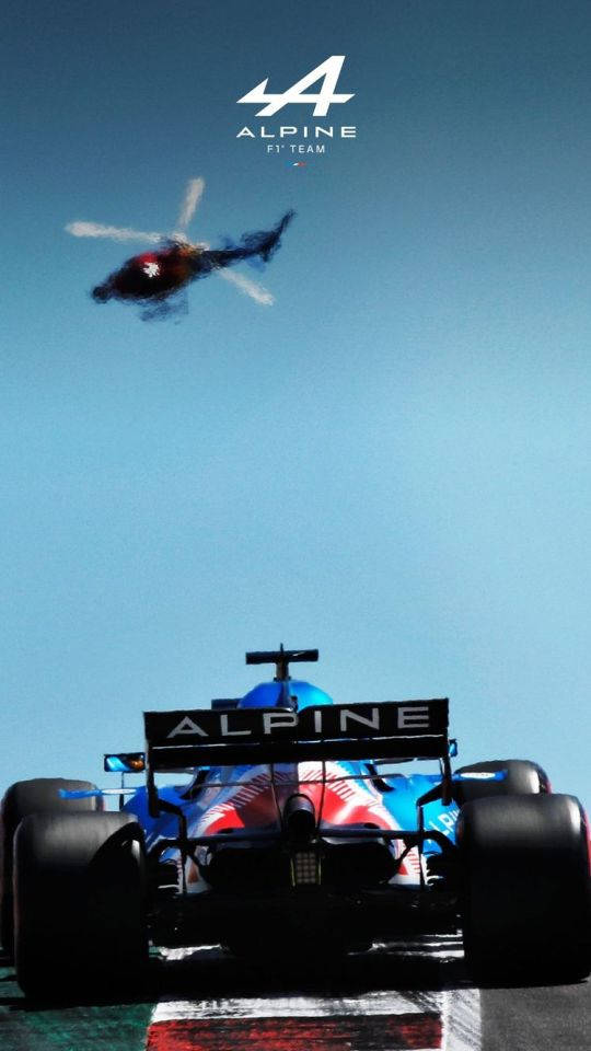 Alpine With Helicopter In The Sky Wallpaper