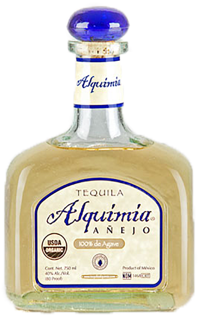 Alquimia Anejo Tequila Bottle PNG