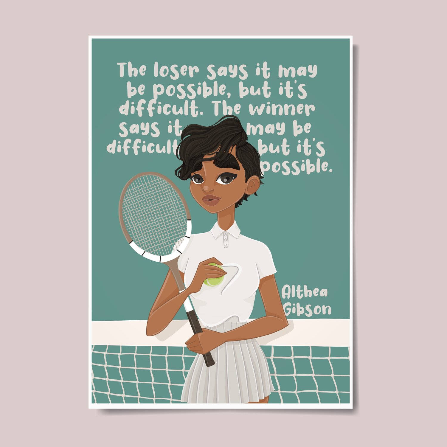 "Althea Gibson - The Tennis Legend in Cartoon Form" Wallpaper
