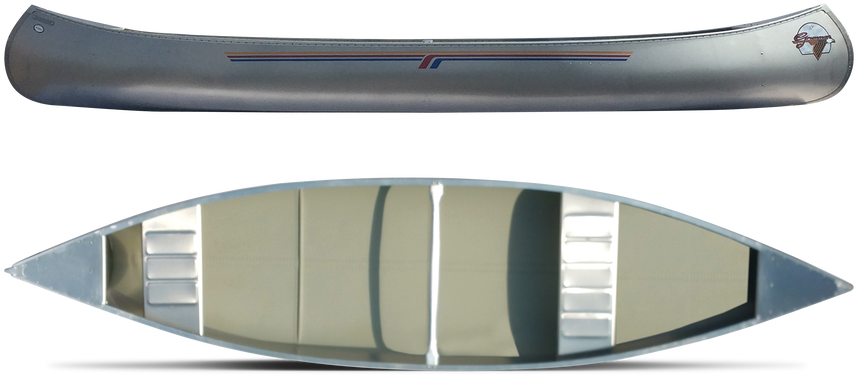 Aluminum Canoe Topand Bottom View PNG