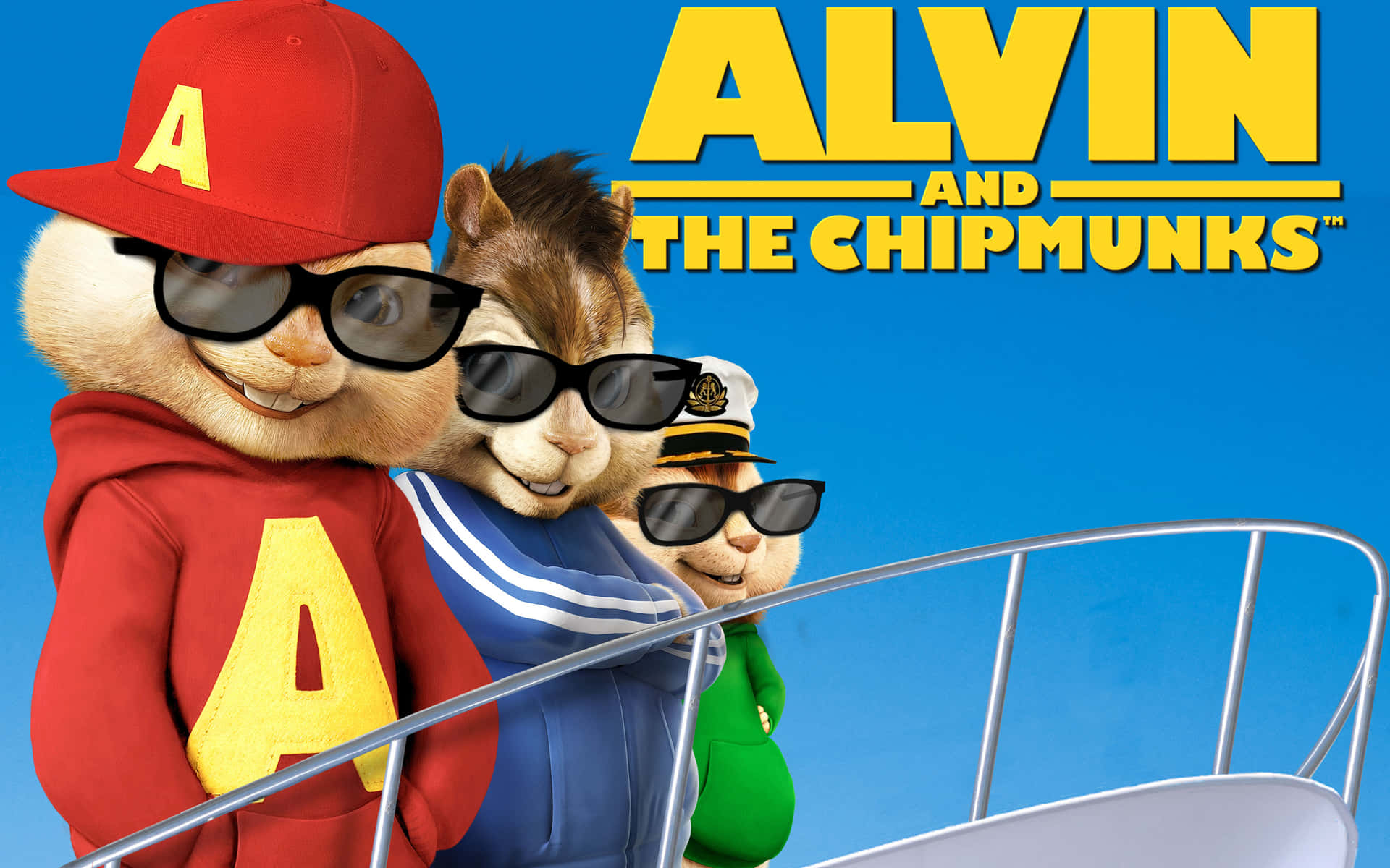 Syngernoget Glad Og Sjovt Med Alvin Og Chipmunks På Computer- Eller Mobilbaggrunden.