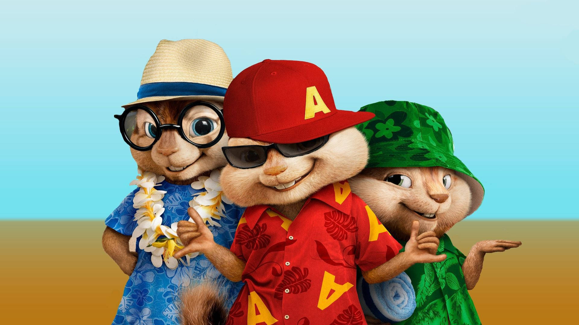 Alvin And The Chipmunks Hawaiian Style Background