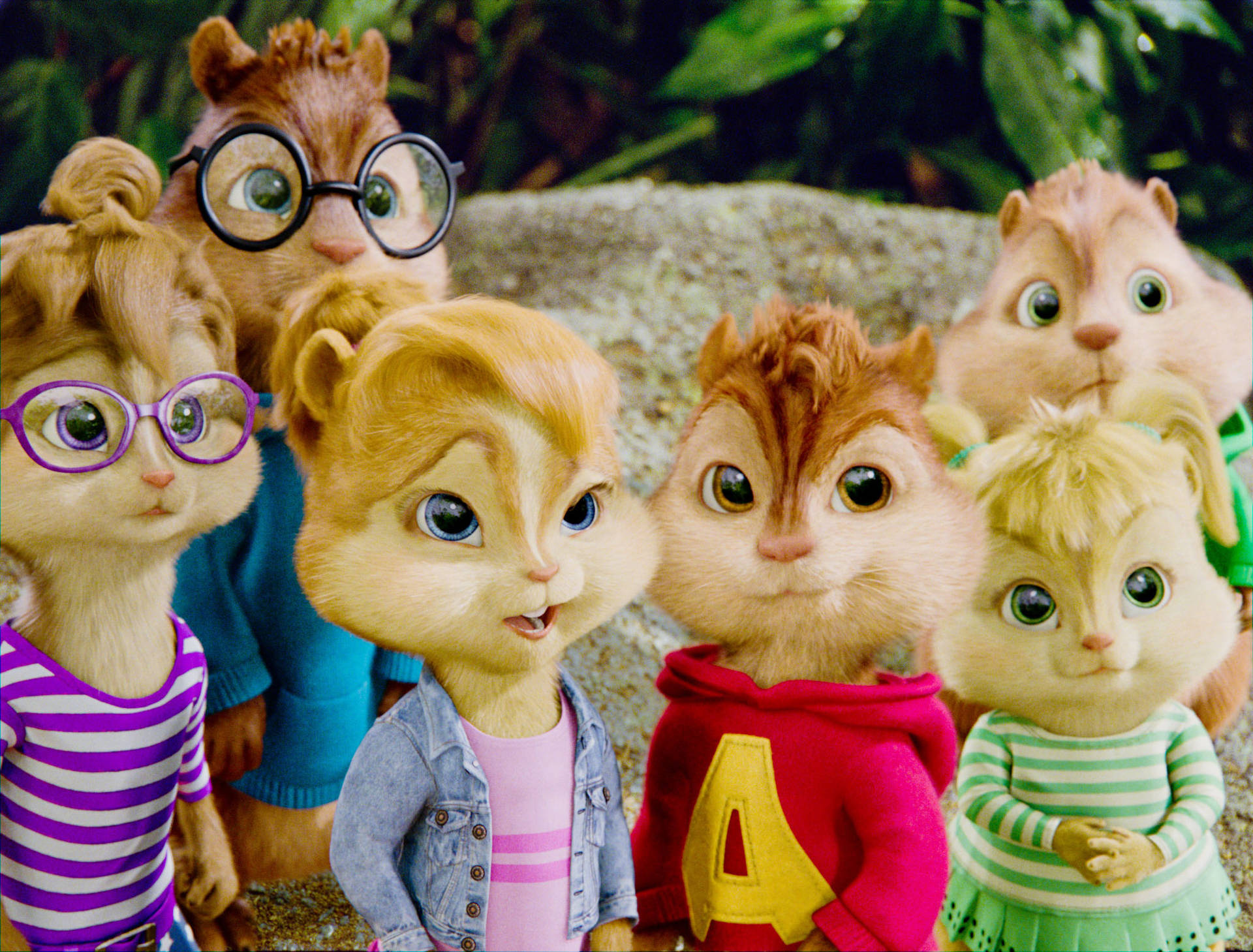Alvin And The Chipmunks In Nature Background